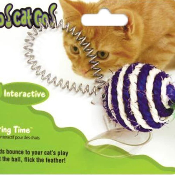 OurPets Cosmic Spring Time Feather with Sisal Ball Cat Toy suction cup - Picture 2 of 2